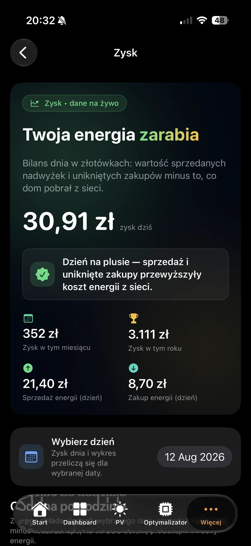 Zrzut ekranu iOS — pulpit